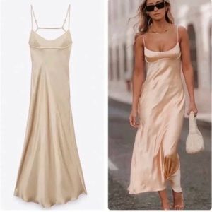 Zara Champagne Slip Dress